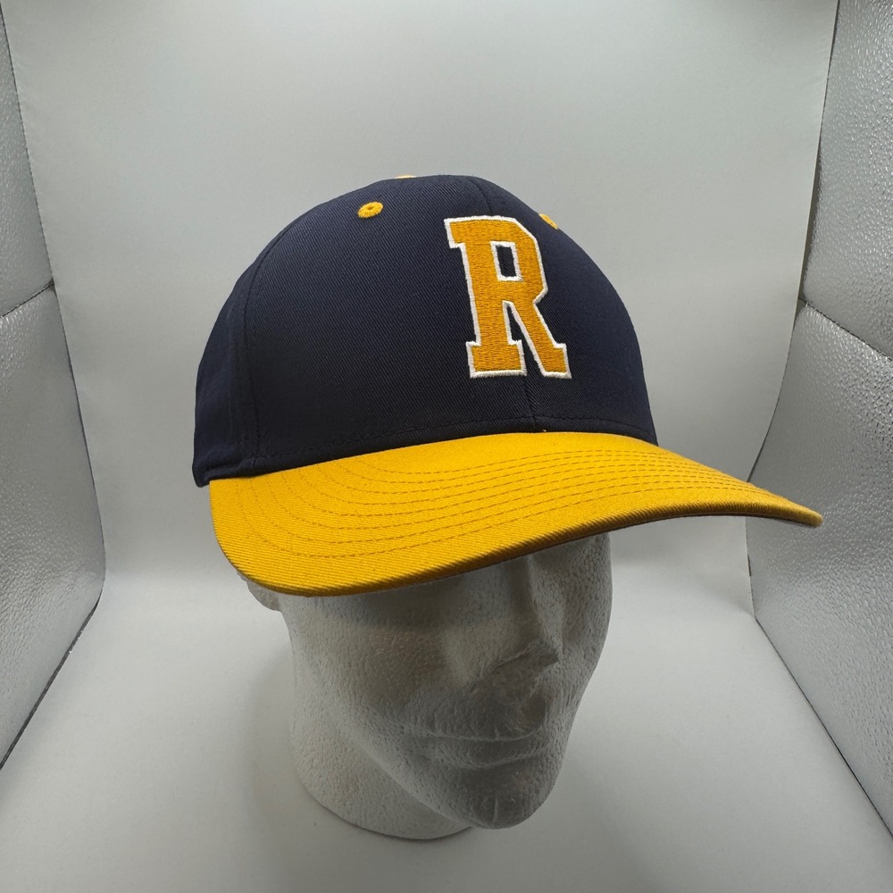 Champro M-XL Baseball Cap Unisex Navy Yellow Embroidered Letter R Snapback HC4